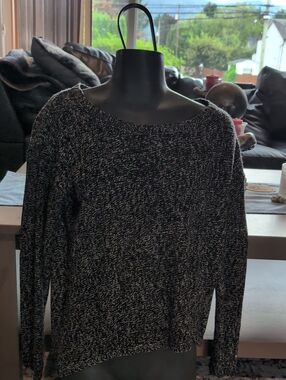 Women’s Black & White Marled Sweater